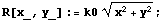 R[x_, y_] := k0 (x^2 + y^2)^(1/2) ;